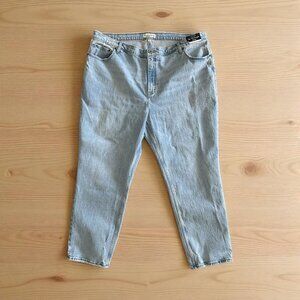 ABERCROMBIE & FITCH Light Wash 90s Straight Ultra Rise Jeans Sz 24 Plus 37" NWT